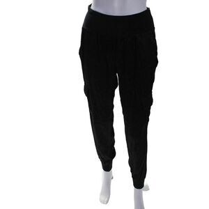Fate. Womens Elastic Waist High-Rise Tapered Cargo Pants Trousers Black Size S